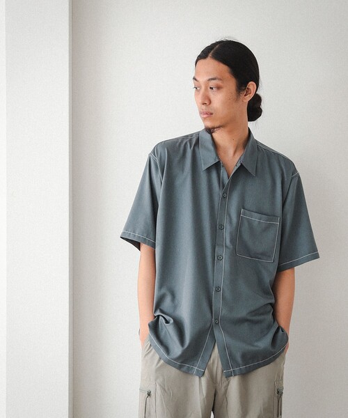 BEAMS（ビームス）の「BEAMS / ステッチ イージーフィット ミニレギュラーシャツ（シャツ/ブラウス・メンズ・ブラック/グレー・L/S/XL/M）」の13枚目の写真