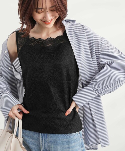 ROPE' PICNIC(ロペピクニック)の「2WAY/総レースインナー(タンクトップ・レディース・ホワイト/ブラック・38/40)」の2枚目の写真