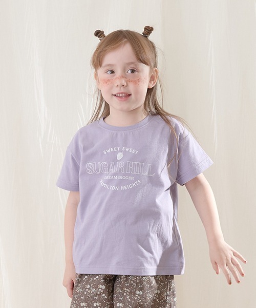 Lycee mine（リセマイン）の「【型崩れしないやわらかコットン】選べる7パターンオリジナルプリントTシャツ（Tシャツ/カットソー・キッズ・ライトブルー/ミント/モカ/チャコール/パープル/ベージュ系/ピンク・130cm/140cm/100cm/150cm/110cm/120cm）」の6枚目の写真