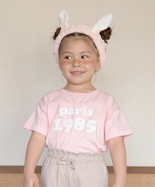 Lycee mine（リセマイン）の「【型崩れしないやわらかコットン】選べる7パターンオリジナルプリントTシャツ（Tシャツ/カットソー・キッズ・ライトブルー/ミント/モカ/チャコール/パープル/ベージュ系/ピンク・130cm/140cm/100cm/150cm/110cm/120cm）」の7枚目の写真