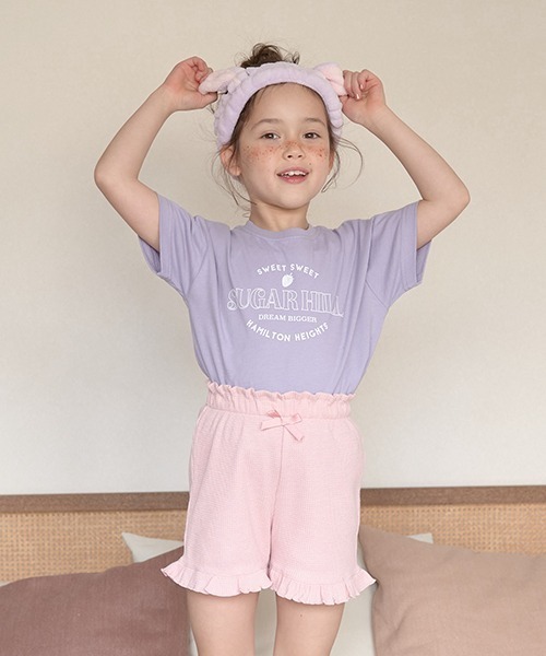 Lycee mine（リセマイン）の「【型崩れしないやわらかコットン】選べる7パターンオリジナルプリントTシャツ（Tシャツ/カットソー・キッズ・ライトブルー/ミント/モカ/チャコール/パープル/ベージュ系/ピンク・130cm/140cm/100cm/150cm/110cm/120cm）」の16枚目の写真