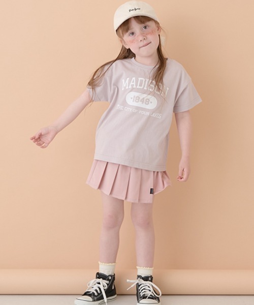 Lycee mine（リセマイン）の「【型崩れしないやわらかコットン】選べる7パターンオリジナルプリントTシャツ（Tシャツ/カットソー・キッズ・ライトブルー/ミント/モカ/チャコール/パープル/ベージュ系/ピンク・130cm/140cm/100cm/150cm/110cm/120cm）」の21枚目の写真