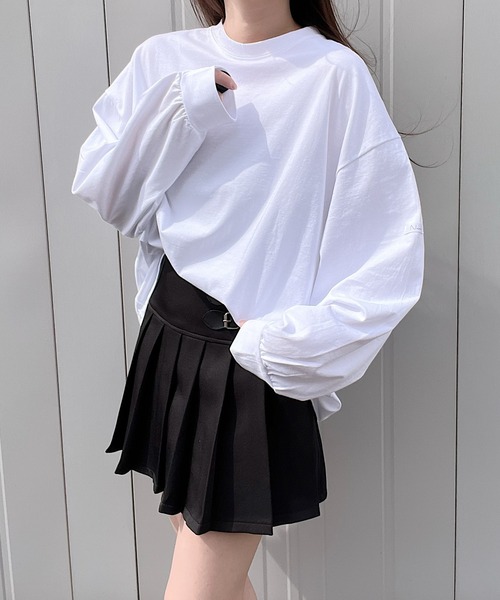 Nana(ナナ)の「袖タグロンT(Tシャツ/カットソー・レディース・ブラック/ホワイト/グレー・FREE)」の8枚目の写真