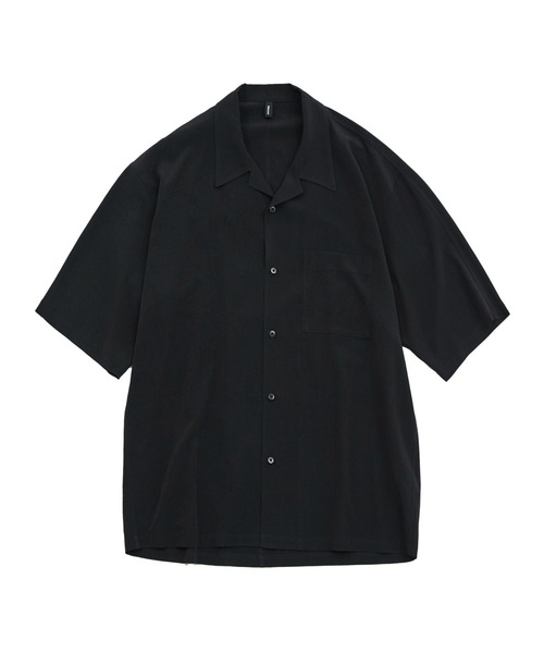 08sircus（ゼロエイトサーカス）の「【08sircus/ゼロエイトサーカス】Back dolman split shirt S/S（シャツ/ブラウス・メンズ・ブラック/グリーン・4/5）」の2枚目の写真