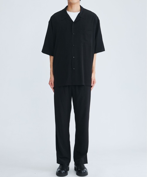08sircus（ゼロエイトサーカス）の「【08sircus/ゼロエイトサーカス】Back dolman split shirt S/S（シャツ/ブラウス・メンズ・ブラック/グリーン・4/5）」の3枚目の写真