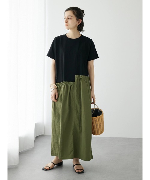 CRAFT STANDARD BOUTIQUE（クラフトスタンダードブティック）の「布帛切替アシメギャザーワンピース（ワンピース・レディース・グレー/ブラック・FREE）」の3枚目の写真