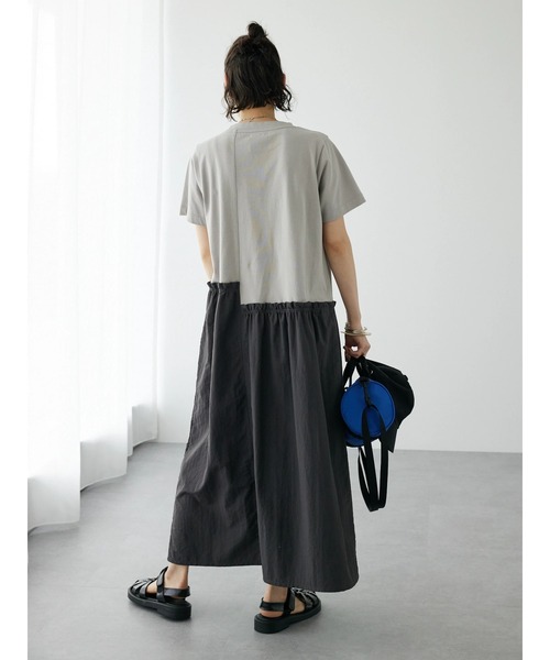 CRAFT STANDARD BOUTIQUE（クラフトスタンダードブティック）の「布帛切替アシメギャザーワンピース（ワンピース・レディース・グレー/ブラック・FREE）」の12枚目の写真