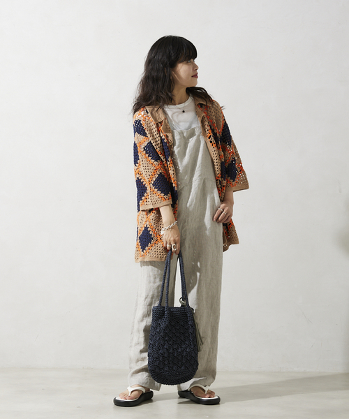 JOURNAL STANDARD relume（ジャーナルスタンダード　レリューム）の「CALIFORNIA クロシェアミ 半袖ニットシャツ "DAIYA"（シャツ/ブラウス・メンズ・ブラック/キャメル/ワインレッド・MEDIUM/LARGE）」の19枚目の写真