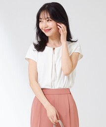 any SiS（エニィスィス）の「【吸水速乾・UVケア・接触冷感】コンフォートジャージークリアフレンチスリーブ カットソー（Tシャツ/カットソー）」