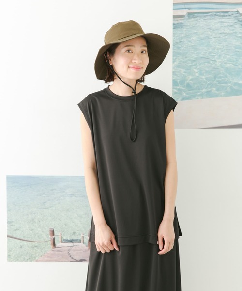 FORK&SPOON(フォークアンドスプーン)の「FORK&SPOON add fabrics ノースリーブTシャツ(Tシャツ/カットソー・レディース・ブラック/グレー・1)」の5枚目の写真