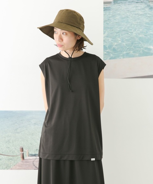 FORK&SPOON(フォークアンドスプーン)の「FORK&SPOON add fabrics ノースリーブTシャツ(Tシャツ/カットソー・レディース・ブラック/グレー・1)」の7枚目の写真