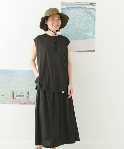 FORK&SPOON(フォークアンドスプーン)の「FORK&SPOON add fabrics ノースリーブTシャツ(Tシャツ/カットソー・レディース・ブラック/グレー・1)」の10枚目の写真