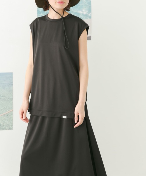 FORK&SPOON(フォークアンドスプーン)の「FORK&SPOON add fabrics ノースリーブTシャツ(Tシャツ/カットソー・レディース・ブラック/グレー・1)」の11枚目の写真