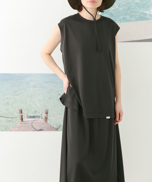 FORK&SPOON(フォークアンドスプーン)の「FORK&SPOON add fabrics ノースリーブTシャツ(Tシャツ/カットソー・レディース・ブラック/グレー・1)」の12枚目の写真