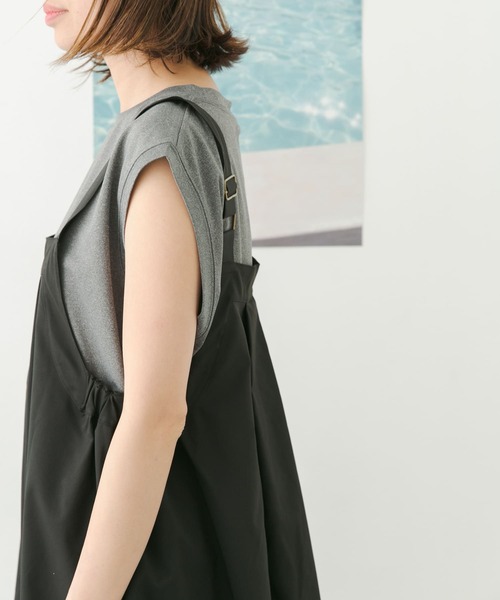 FORK&SPOON(フォークアンドスプーン)の「FORK&SPOON add fabrics ノースリーブTシャツ(Tシャツ/カットソー・レディース・ブラック/グレー・1)」の16枚目の写真