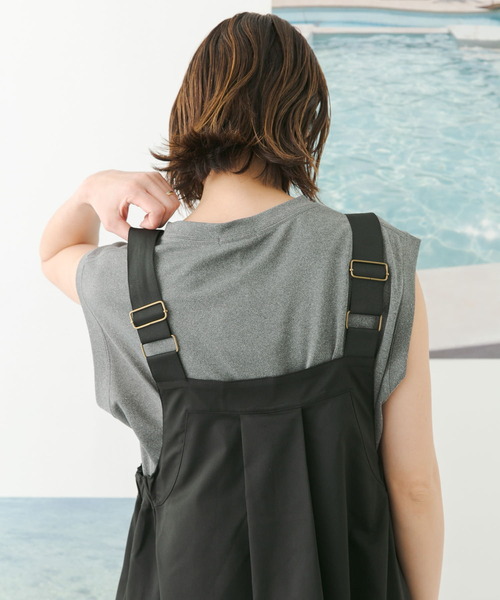 FORK&SPOON(フォークアンドスプーン)の「FORK&SPOON add fabrics ノースリーブTシャツ(Tシャツ/カットソー・レディース・ブラック/グレー・1)」の17枚目の写真