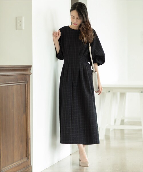 OPAQUE.CLIP（オペークドットクリップ）の「◆サッカーチェックフレアワンピース【洗える】（ワンピース・レディース・ブルー/ネイビー/グリーン・38/40）」の12枚目の写真