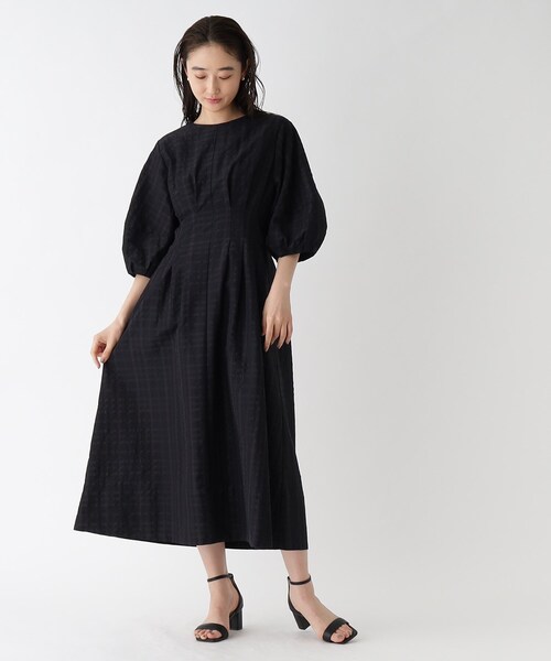 OPAQUE.CLIP（オペークドットクリップ）の「◆サッカーチェックフレアワンピース【洗える】（ワンピース・レディース・ブルー/ネイビー/グリーン・38/40）」の19枚目の写真