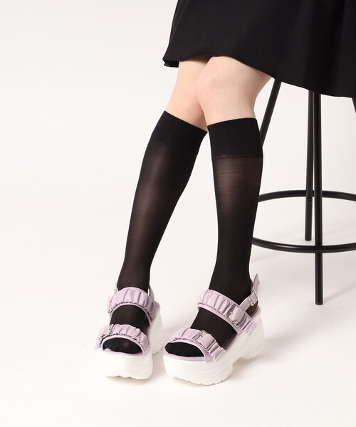 cs T&P（シーエスティーアンドピー）の「厚底ベルト付きサンダル（サンダル・レディース・ブラック/ホワイト/パープル系・LL/L/M/S）」の3枚目の写真