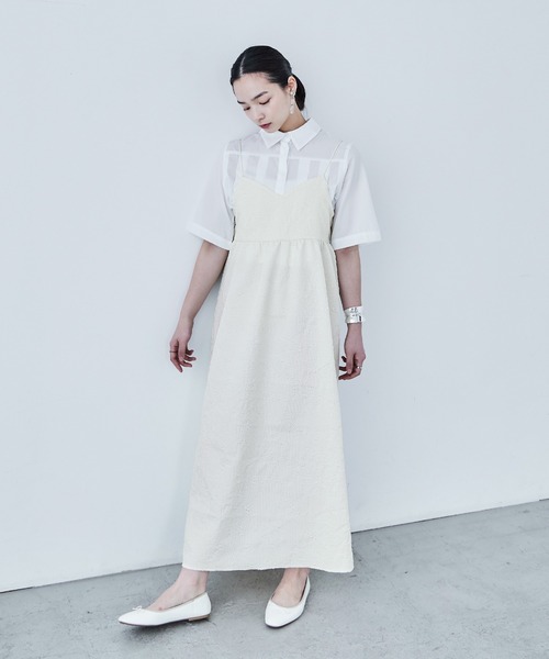 ふくれジャガード ビスチェ風キャミワンピース（ワンピース）｜Fashion Letter（ファッションレター）