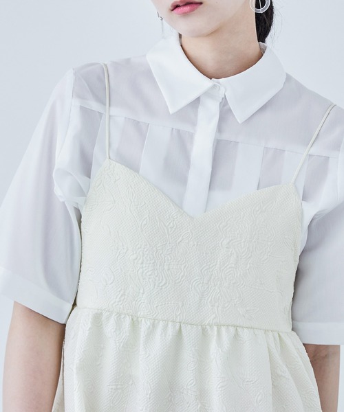 ふくれジャガード ビスチェ風キャミワンピース（ワンピース）｜Fashion Letter（ファッションレター）