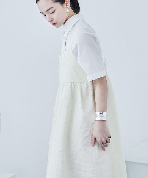 ふくれジャガード ビスチェ風キャミワンピース（ワンピース）｜Fashion Letter（ファッションレター）
