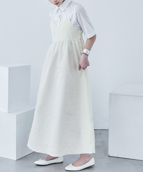 ふくれジャガード ビスチェ風キャミワンピース（ワンピース）｜Fashion Letter（ファッションレター）