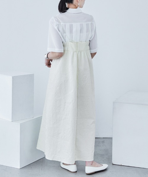 ふくれジャガード ビスチェ風キャミワンピース（ワンピース）｜Fashion Letter（ファッションレター）