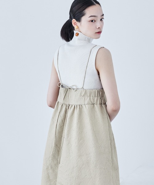 ふくれジャガード ビスチェ風キャミワンピース（ワンピース）｜Fashion Letter（ファッションレター）