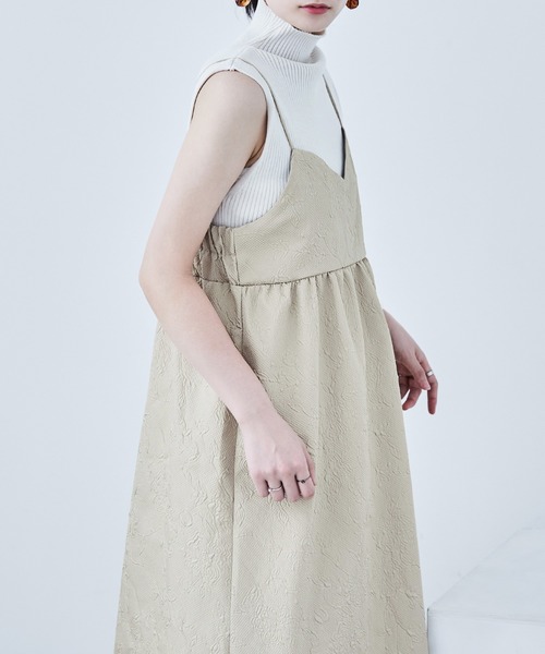 ふくれジャガード ビスチェ風キャミワンピース（ワンピース）｜Fashion Letter（ファッションレター）