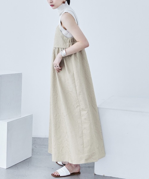 ふくれジャガード ビスチェ風キャミワンピース（ワンピース）｜Fashion Letter（ファッションレター）