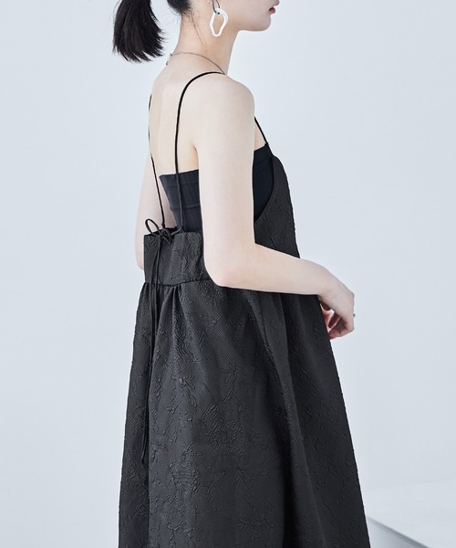 ふくれジャガード ビスチェ風キャミワンピース（ワンピース）｜Fashion Letter（ファッションレター）