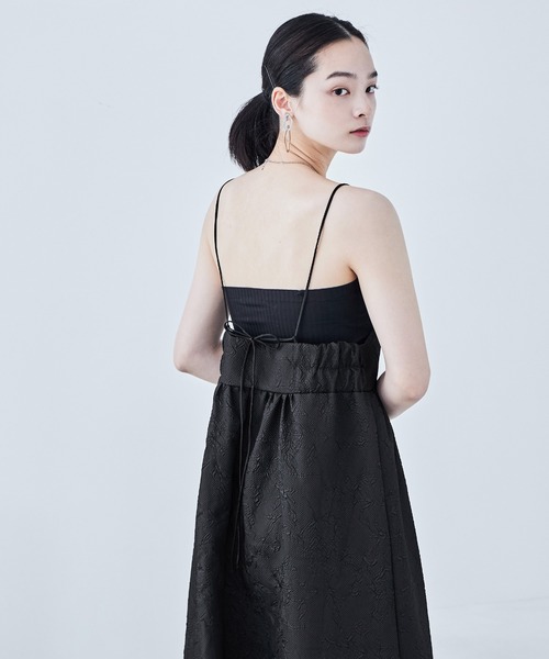 ふくれジャガード ビスチェ風キャミワンピース（ワンピース）｜Fashion Letter（ファッションレター）
