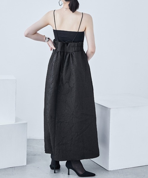 ふくれジャガード ビスチェ風キャミワンピース（ワンピース）｜Fashion Letter（ファッションレター）