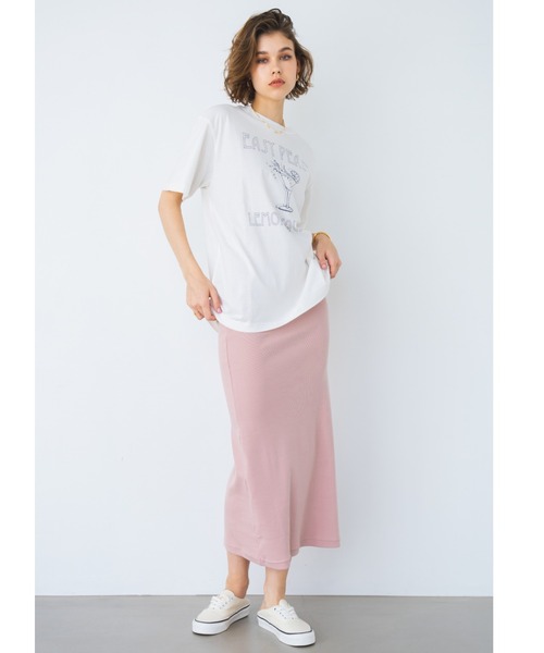 ALEXIA STAM(アリシアスタン)の「Cocktails Oversized Tee / CocktailsオーバーTee(Tシャツ/カットソー・レディース・ホワイト/チャコールグレー・FREE)」の13枚目の写真