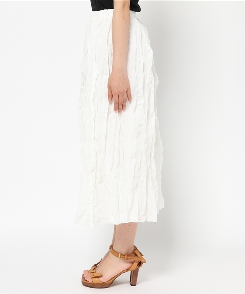 NATURAL BEAUTY BASIC（ナチュラルビューティーベーシック）の「ワッシャーミディスカート（スカート・レディース・ホワイト系その他/ネイビー・MEDIUM）」の4枚目の写真