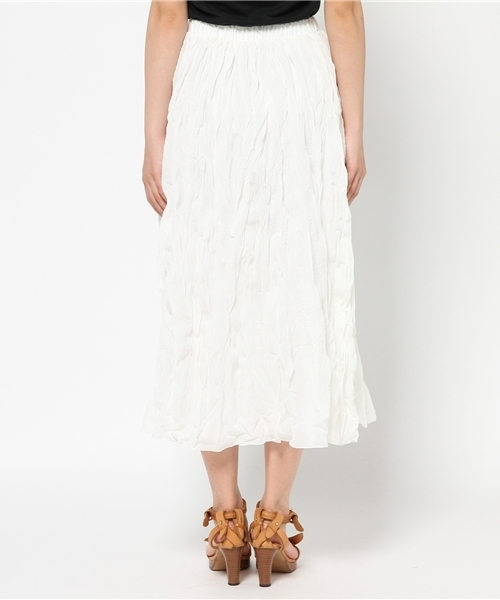 NATURAL BEAUTY BASIC（ナチュラルビューティーベーシック）の「ワッシャーミディスカート（スカート・レディース・ホワイト系その他/ネイビー・MEDIUM）」の5枚目の写真