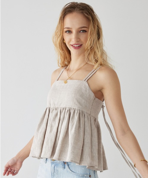 ALEXIA STAM(アリシアスタン)の「Linen Camisole/パッドinリネンキャミソール(キャミソール・レディース・ブルー系その他/ベージュ/ブラウン・FREE)」の15枚目の写真