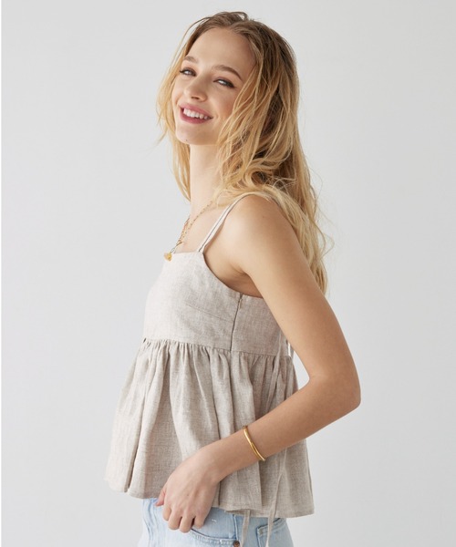 ALEXIA STAM(アリシアスタン)の「Linen Camisole/パッドinリネンキャミソール(キャミソール・レディース・ブルー系その他/ベージュ/ブラウン・FREE)」の4枚目の写真