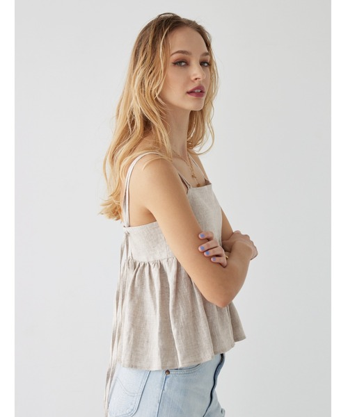 ALEXIA STAM(アリシアスタン)の「Linen Camisole/パッドinリネンキャミソール(キャミソール・レディース・ブルー系その他/ベージュ/ブラウン・FREE)」の8枚目の写真