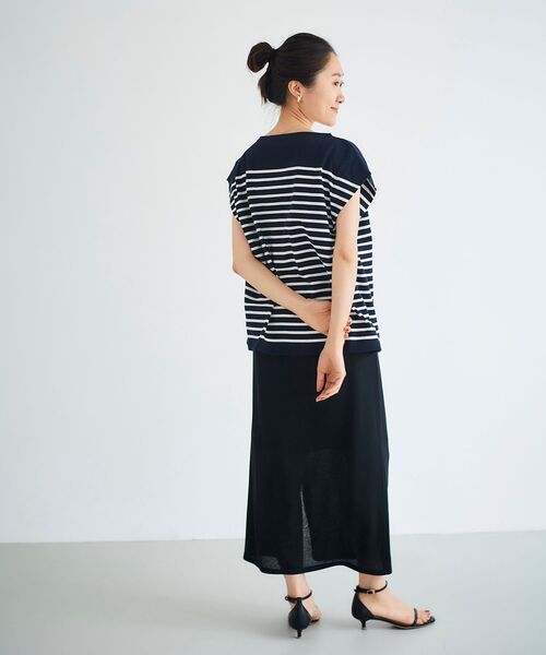 le.coeur blanc(ルクールブラン)の「パネルボーダータックスリーブカットソー(Tシャツ/カットソー・レディース・ホワイト系その他/オレンジ系その他/ブルー系その他4・38)」の14枚目の写真