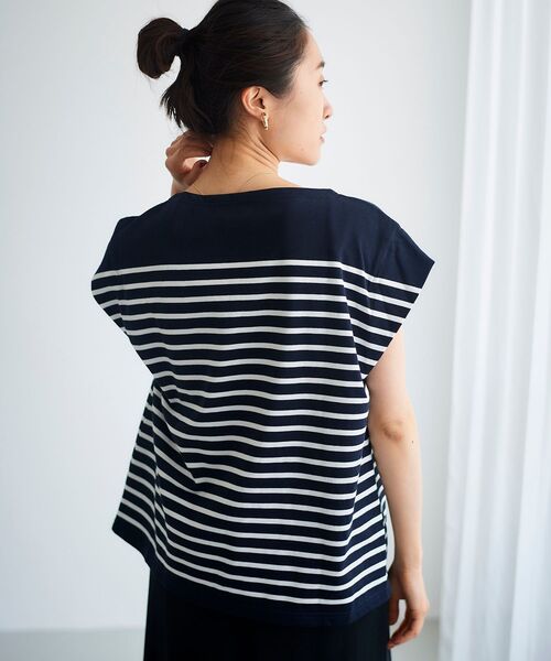 le.coeur blanc(ルクールブラン)の「パネルボーダータックスリーブカットソー(Tシャツ/カットソー・レディース・ホワイト系その他/オレンジ系その他/ブルー系その他4・38)」の21枚目の写真