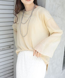 シアー袖Tシャツ