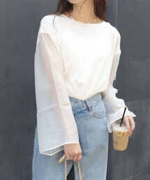 fredy emue | シアー袖Tシャツ(Tシャツ/カットソー)