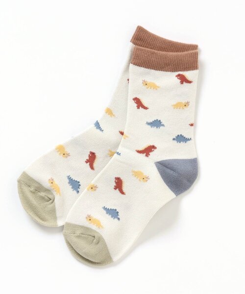 apres les cours(アプレレクール)の「4色総柄ソックス(ソックス/靴下・キッズ・アイボリー/その他2/チェック/ミント・12/15 /18/21)」の1枚目の写真