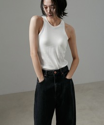 【Smile Cotton】カップ付きアメリカンスリーブタンクトップ