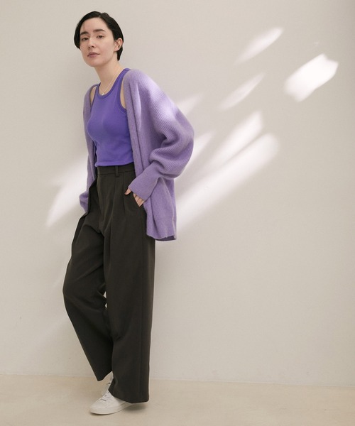 SALON adam et rope'（サロン アダム エ ロペ）の「【Smile Cotton】カップ付きアメリカンスリーブタンクトップ（タンクトップ・レディース・ブラック/ホワイト/パープル・FREE）」の15枚目の写真
