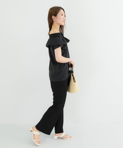 HEYUMM（ヘユム）の「2WAYシャーリングフリルブラウス（シャツ/ブラウス・レディース・ホワイト/ライトブルー/ブラック・ONE）」の9枚目の写真