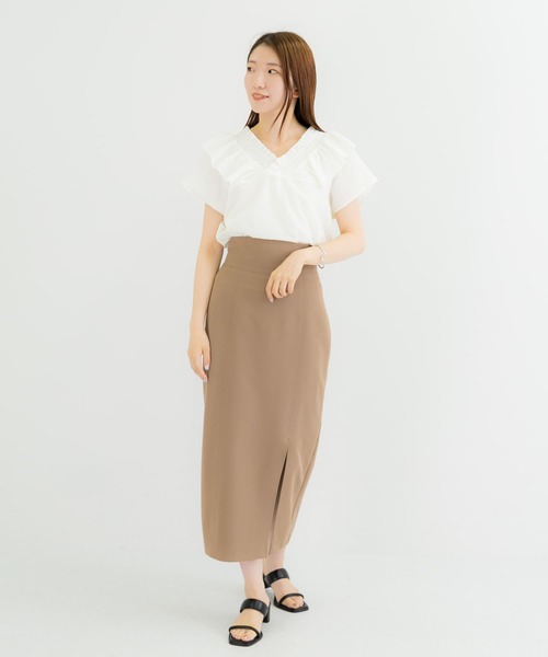 HEYUMM(ヘユム)の「2WAYシャーリングフリルブラウス(シャツ/ブラウス・レディース・ホワイト/ライトブルー/ブラック・ONE)」の17枚目の写真