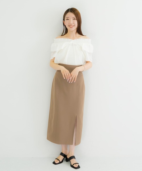 HEYUMM(ヘユム)の「2WAYシャーリングフリルブラウス(シャツ/ブラウス・レディース・ホワイト/ライトブルー/ブラック・ONE)」の18枚目の写真